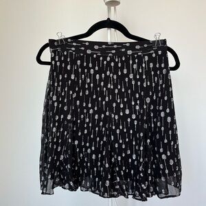 The Kooples Black Skirt with White Pattern